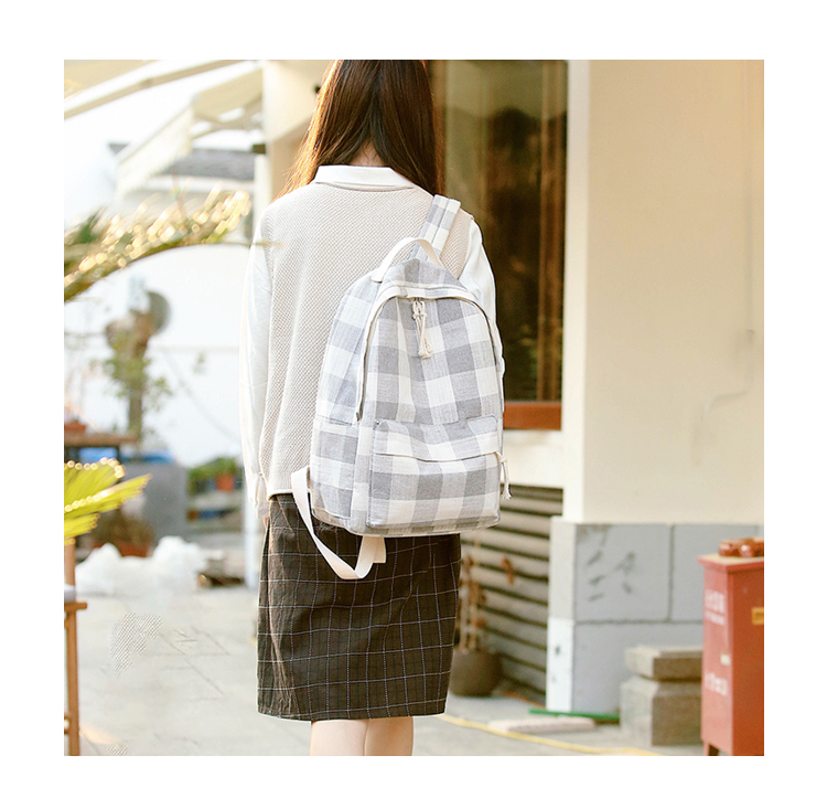 Túi đi học nữ Hàn Quốc phiên bản của Harajuku ulzzang học sinh trung học hoang dã đơn giản campus gió canvas Sen ba lô balo local brand đi học