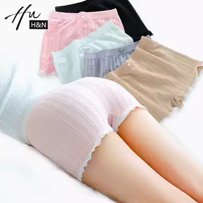 Safety pants women's 2021 new anti-gloss summer thin boxer shorts Women lace twist three-point high elastic pants