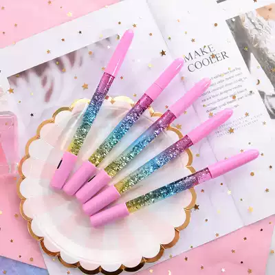 Little fairy flash quicksand Pen shake sound with colorful quicksand gel pen Black Pink girl heart student stationery