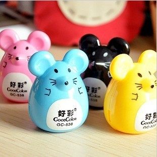 E039 Korean creative stationery Candy color pencil sharpener Pencil sharpener cute cartoon mouse pencil sharpener