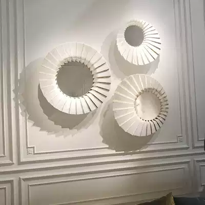Modern light luxury simple art decoration mirror Living room fireplace entrance Dining room background wall hanging creative shell mirror