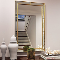French simple light luxury bathroom mirror American cosmetic mirror toilet sink vanity mirror household wall-mounted bathroom mirror