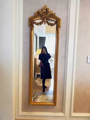 European-style retro carved full-length mirror Home bedroom cloakroom wall-mounted French full-length mirror Full-length mirror Floor-to-ceiling mirror