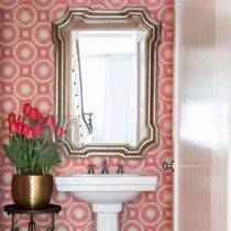 Oemirror Home American Wall-mounted Square Bathroom Mirror Toilet Washing Desk Mirror Makeup Mirror Makeup Mirror Nordic Bedroom Dresser