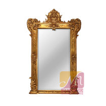 European Baroque retro wall-mounted carved vanity mirror French American makeup mirror Living room fireplace decorative entrance mirror