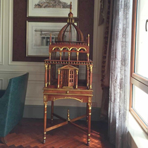 Eurostyle Retro Architectural Model Peach Wood Hand Carved Bird Cage-style Room Hotel Lobby Decorative Swing
