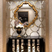 European carved retro decorative mirror French entrance fireplace mirror Bathroom makeup mirror Sink dresser mirror