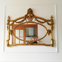 European style retro entrance mirror carved fireplace mirror Living room background wall hanging home decoration Baroque art mirror