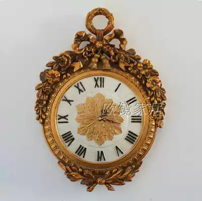 European style retro gold carved wall clock French wall decoration soft decoration living room dining room background wall decoration wall wall clock