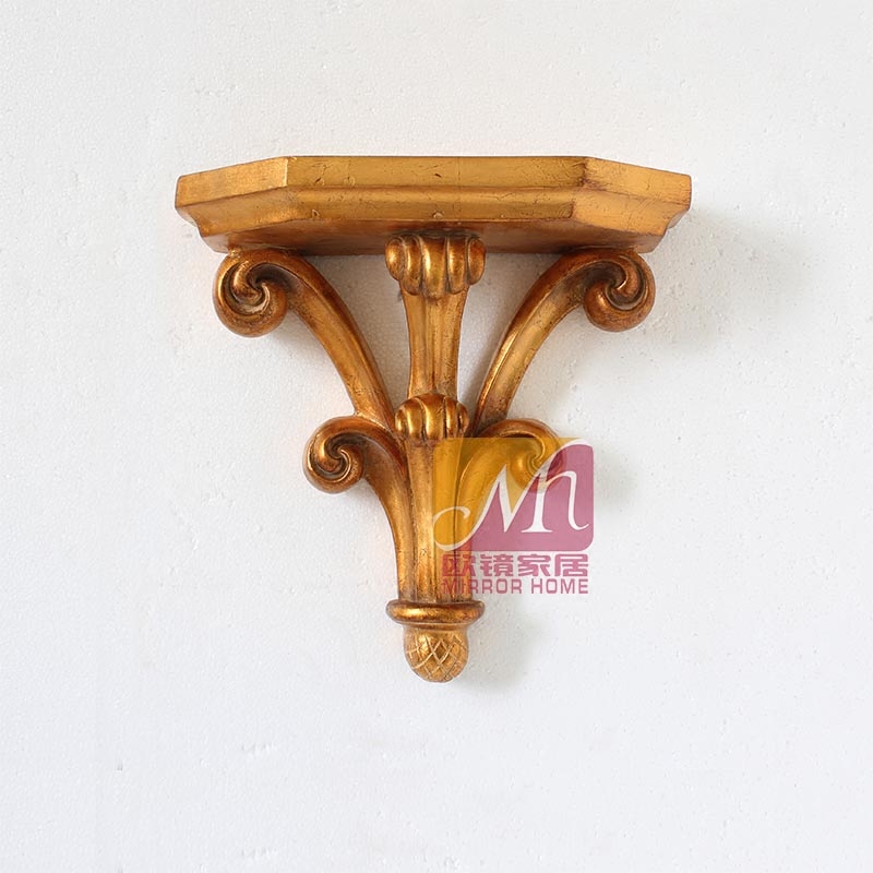 European and American decoration wall-mounted wall-mounted wall decoration retro gold wall decorated wall hanging shelf flowers shelf Two pieces 40 * 4