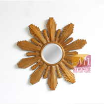 Entrance mirror Fireplace Dining room sofa background wall decorative mirror Round mirror European and American mirror Sun-shaped decorative mirror