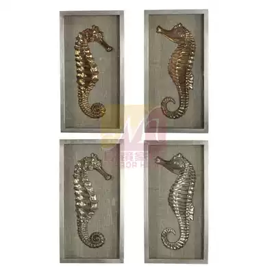 American suit animal seahorse hanging painting electroplating light luxury texture temperament soft wall-mounted wall-mounted physical exquisite decorative painting