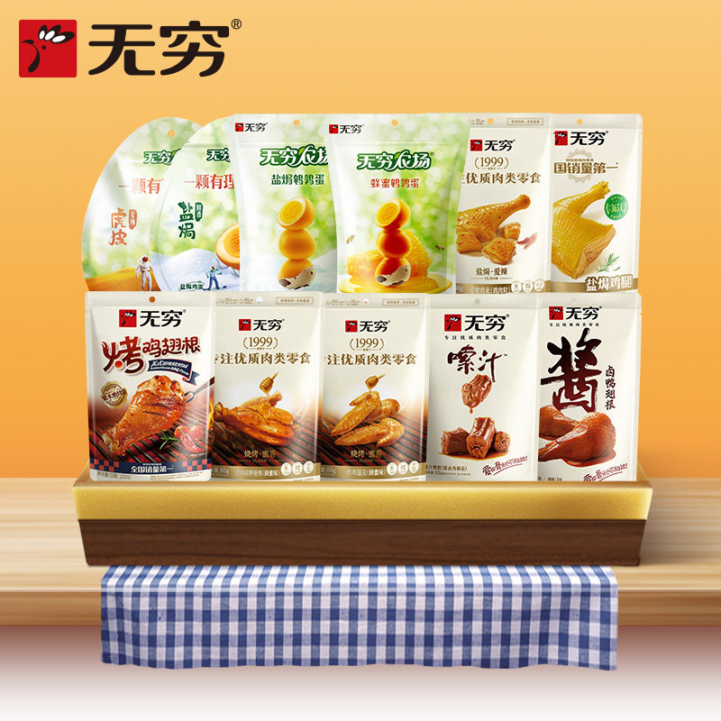 Infinite Meat Snacks Gift Pack: Ready-To-Eat Chicken Legs, Chicken Wings, Egg Tips, Quail Eggs, Braised Eggs, Duck Wing Roots, Duck Neck