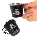 Дорожный комплект из нержавеющей стали, кофейный бокал, черный чайный сервиз, 4 шт