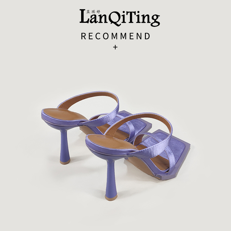 High Heels 2026 Spring New Sandals Open-Toe Sexy One-Strap Chain Purple Stiletto Heel Outdoor Sandals for Women High Heels 2026 Spring New Sandals Open-Toe Sexy One-Strap Chain Purple Stiletto Heel Outdoor Sandals for Women