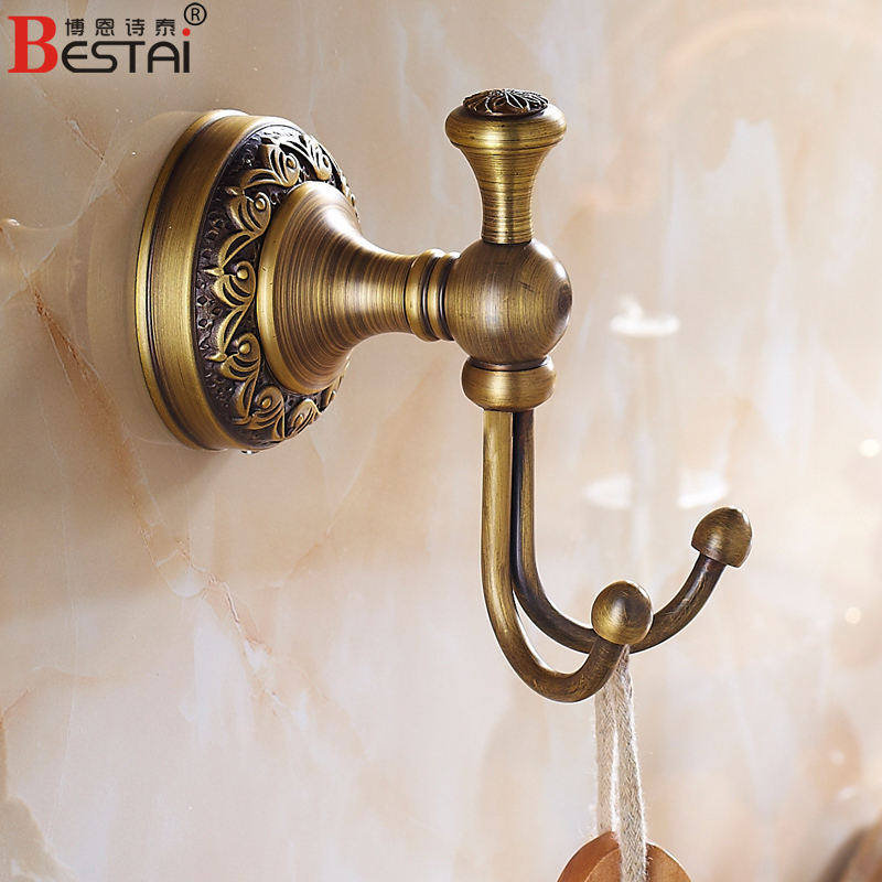 European-Style Antique Coat Hook, Over-The-Door Hat Hook, Clothes Hook, Wall-Mounted Creative Solid Brass Thickened Coat Hook European-Style Antique Coat Hook, Over-The-Door Hat Hook, Clothes Hook, Wall-Mounted Creative Solid Brass Thickened Coat Hook