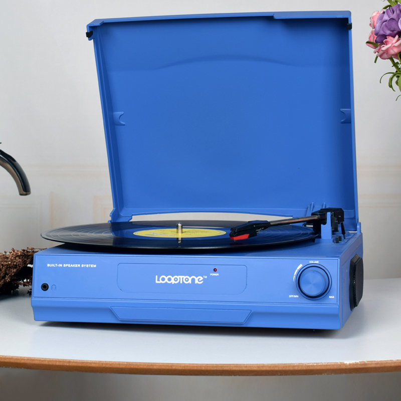Modern gramophone audio living room home LP vinyl record player old-fashioned vinyl record player Bluetooth built-in speaker