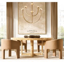 American country solid wood dining table and chairs for home B&B living room storage sideboard model room villa can be customized