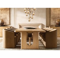 American solid wood dining table wabi-sabi style log modern minimalist office conference table matching furniture whole house customization