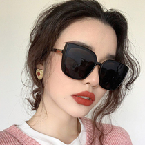 2021 new sunglasses female sunglasses star with the same square frame street shot ins big face thin anti-uv glasses