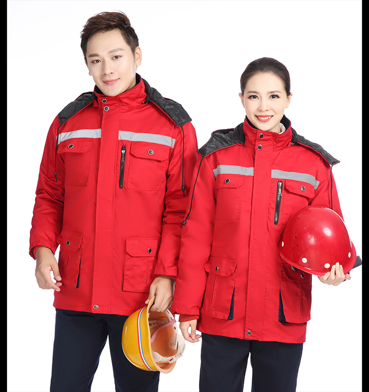 Mùa đông làm việc quần áo áo bông nam kỹ thuật bảo vệ lạnh quần áo áo khoác bông đệm tự động dịch vụ sửa chữa nhà máy xưởng xưởng quần áo tùy chỉnh ao khoac nam
