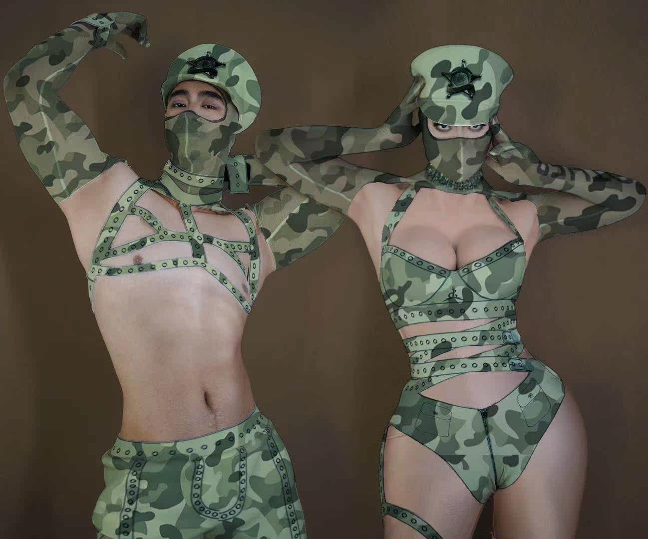 Bar August 1 Army Day costumes male and female gogo interactive lead dance costumes non-refundable