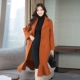 Dày và ấm 2017 phiên bản mới của Hàn Quốc của áo khoác cashmere đuôi cá của phụ nữ eo giữa và áo khoác len mỏng - Áo len lót đôi