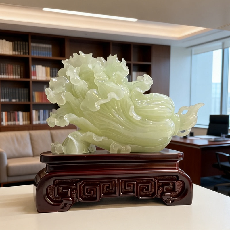 Fortune-Attracting Cabbage Ornament, Chinese-Style Home Decor for Living Room, Tv Cabinet, Entrance, Wealth-Attracting Decoration, Housewarming and Opening Ceremony Gift