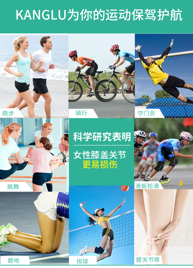Kneepads nhảy thể thao đầu gối chàng trai và cô gái nhảy chạy yoga dày lên chống vỡ đồ bảo vệ bóng đá ấm băng đầu gối nhảy