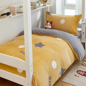 Winter Milk Fiber Duvet Cover One-Piece Student Dormitory Single Flange Coral Fleece 1.5M Quilt Cover Double-Sided Stuff