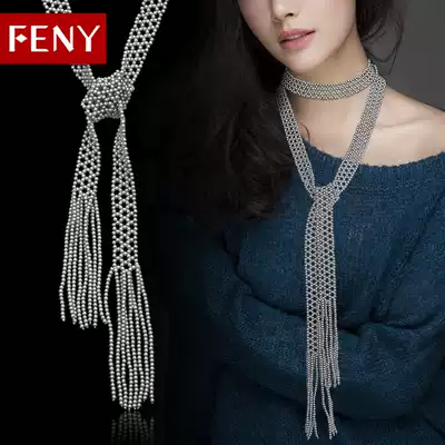 Artificial pearl sweater chain female long version necklace accessories wild simple atmosphere autumn and winter pendant 2021 new trend