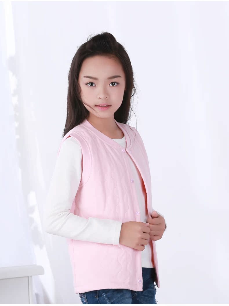 Cô gái vest mùa xuân và mùa thu bông bông mặc áo ấm cô gái mặc áo len trẻ em lớn cho trẻ em mặc mùa thu đông áo thun trẻ em