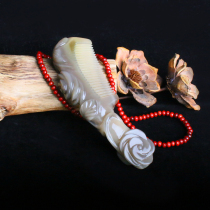 Snow Sea Horn Natural Buffalo Horn Horn Comb Clean Care High-end Custom Rose Round Shank Comb