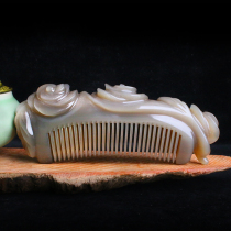 Snow Sea Horn Natural White Buffalo Horn High-end Custom Carved Flower Comb Hand Polished Rose Comb