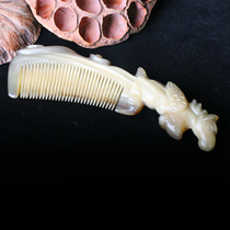 Snow Sea Horn Natural Buffalo Horn Yak Horn Fine Engraving Horn Comb Antistatic Horse to Success Corner Comb