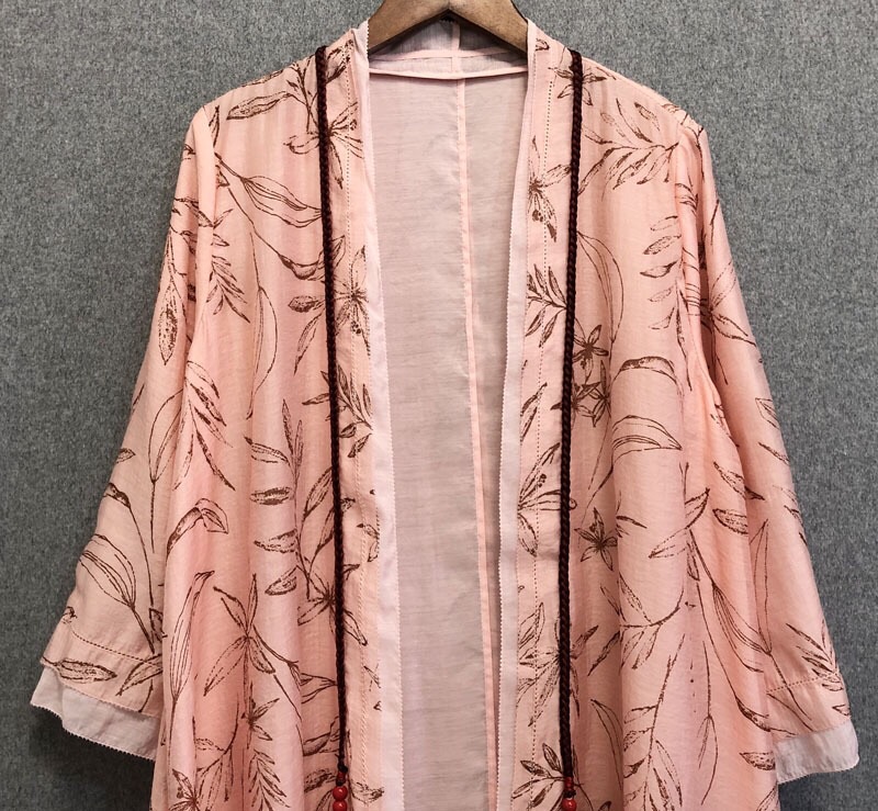Kích thước lớn của phụ nữ ban đầu in lụa mùa hè tua Trung Quốc phong cách retro áo gió chống nắng quần áo áo xanh cổ tích - Trench Coat áo khoác cardigan nữ
