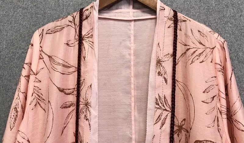 Kích thước lớn của phụ nữ ban đầu in lụa mùa hè tua Trung Quốc phong cách retro áo gió chống nắng quần áo áo xanh cổ tích - Trench Coat áo khoác cardigan nữ