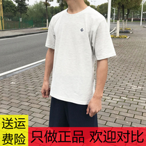 Summer submarine captain aviation clothing antibacterial clothing mens short sleeve T-shirt set fitness breathable running training clothing cotton linen