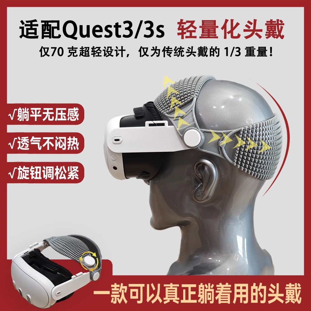 Quest3ヘッドバンドは平らに開いて通気性のあるエリートハローQuest3Sアクセサリー減圧快適Quest2