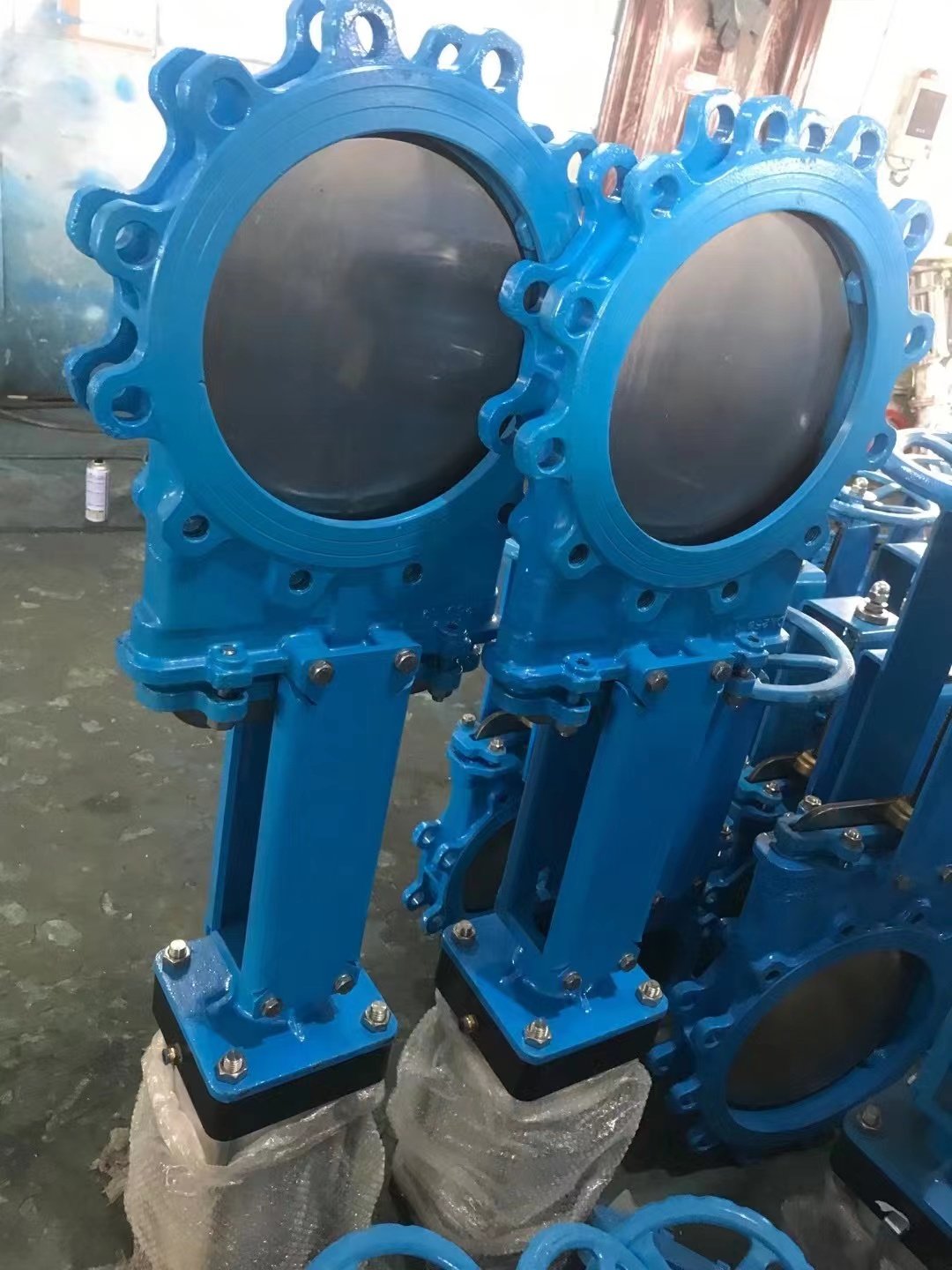 PZ673H-16P C stainless steel pneumatic flange knife type gate valve pneumatic cast steel pair clamp serous valve plugboard valve-Taobao