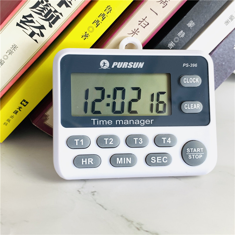 Electronic timer Chasing the sun 4 sets of positive countdown timer Kitchen timer Multiple sets of countdown alarm clock reminder