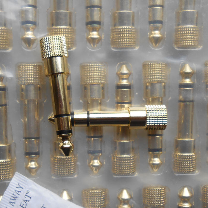 Pure copper gilded 6 5mm turn 3 5mm large three-core swivel small three-core headphone conversion head audio adapter