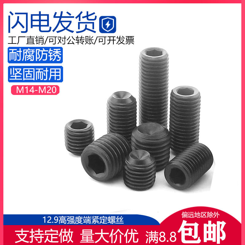 M3M4M5M6M8M1012 9 grade high strength flat end tightening screw base rice screw top wire machine rice without head nail