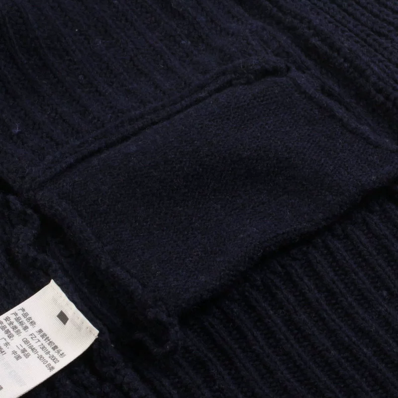 Áo len len xoắn len áo len ấm áp áo khoác nam dày len áo mùa thu và mùa đông xử lý cashmere áo da lộn nam