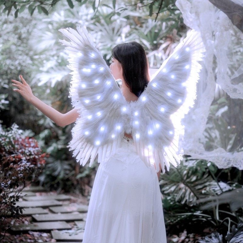 LED lamp feather wings angel wings adult children wrote models show wings cosplay show props
