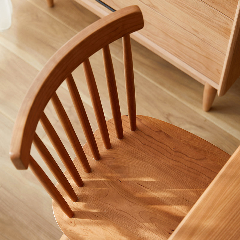 Cherry Wood Dining Chair Nordic Solid Wood Dining Chair Brief Casual Day Style Chair Dining Room Coffee Shop Hotel Design