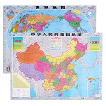 Map stickers China world 1 meter earth drawing texture learning wall stickers wall map 105X75cm large