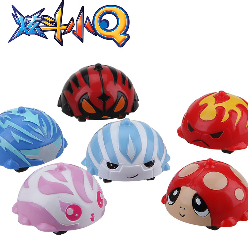 Three Treasures Cool Children Dazzle Small Q Car Upgrade to Combat Manual Inertial Power Rotary Tops Toy