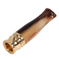 High-end yak horn cigarette holder filter coarse medium and fine three-use small filter cigarette holder detachable and cleanable short cigarette rod for men