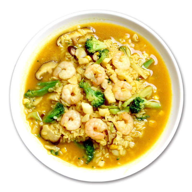 Lazy fast food seafood Fried rice Seafood steamed rice Seafood porridge 5 minutes instant cooking instant curry flavor